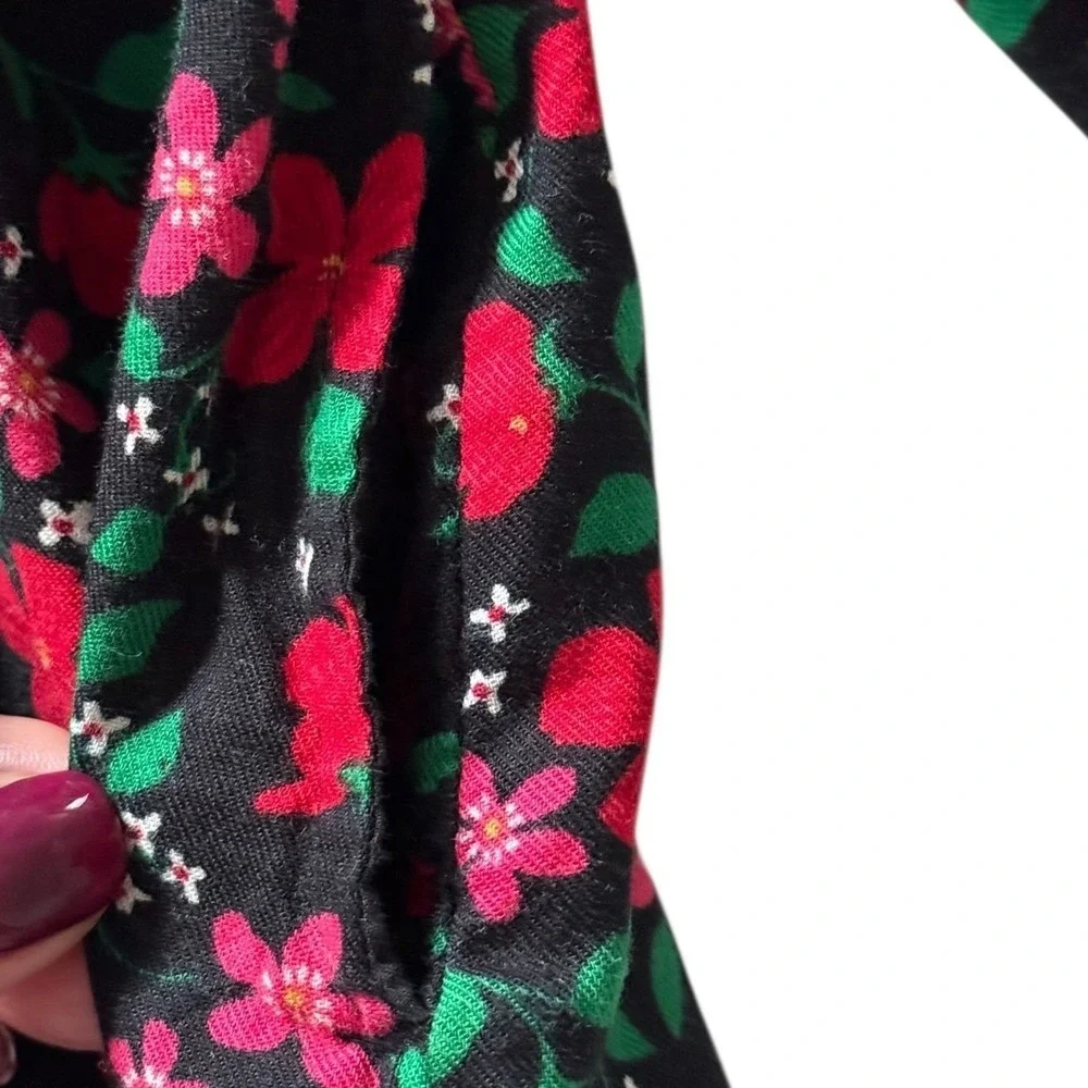 Cat‎ & Jack Girls Size M (8) Floral Print Long Sleeve Dress Casual Party Black